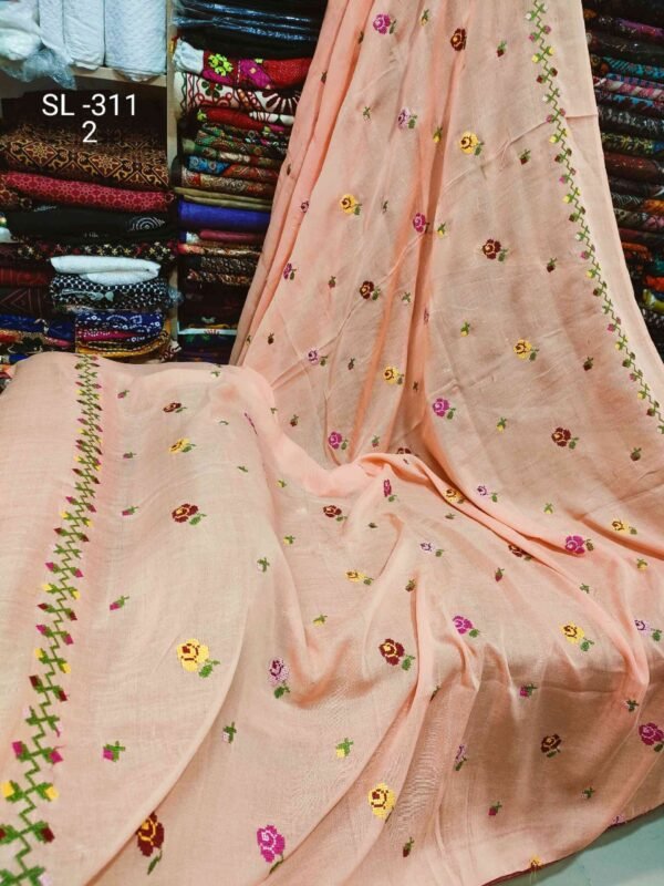 Swiss Lawn Cross Stitched Embroidered Shawl