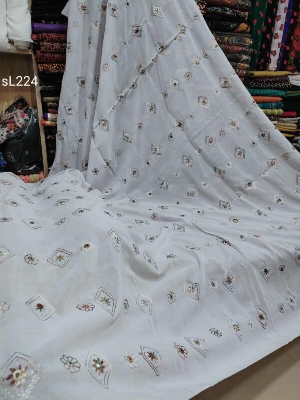 Swiss Lawn Hand Embroidered Tarkashi Shawl