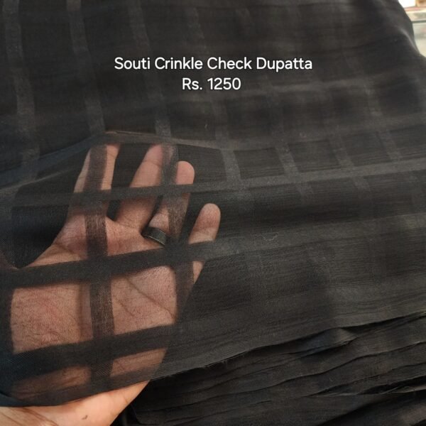 Black Souti Crinkle Check Design Dupatta