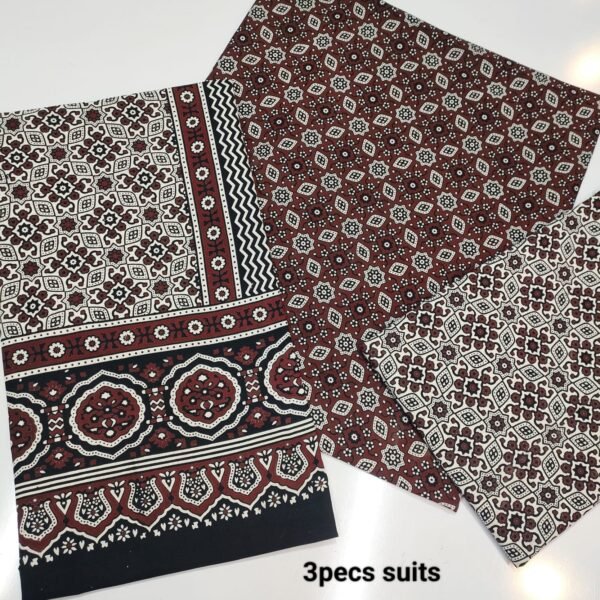 Ajrak Cotton 3 Piece Unstitched Suit 25% OFF