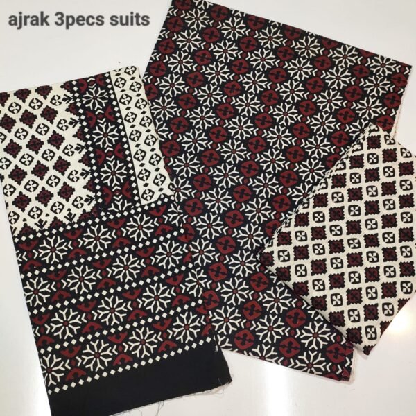 Ajrak Cotton 3 Piece Unstitched Suit 25% OFF