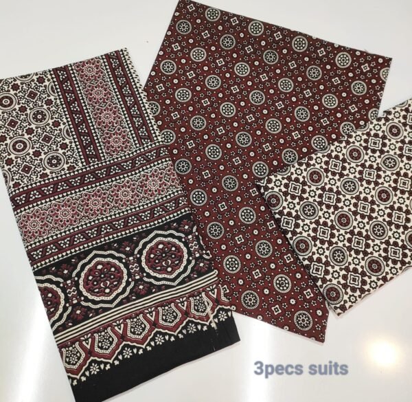 Ajrak Cotton 3 Piece Unstitched Suit 25% OFF