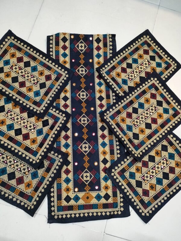 Dining Table Runner Set (7 Piece) Embroidered