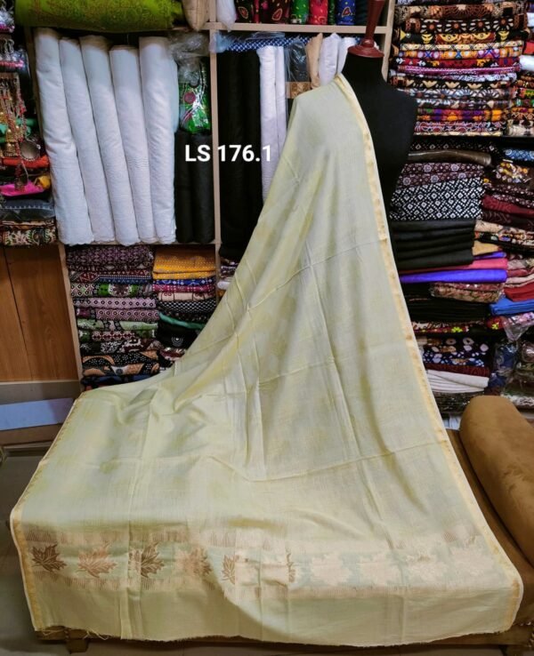 Pure Lawn Self Design Shawl (Lemon Color)