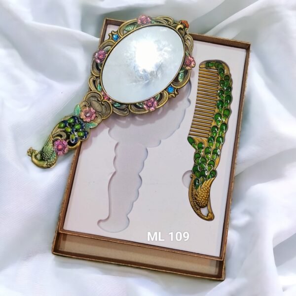 Large Metal Comb and Mirror Set 9 inches - Image 2