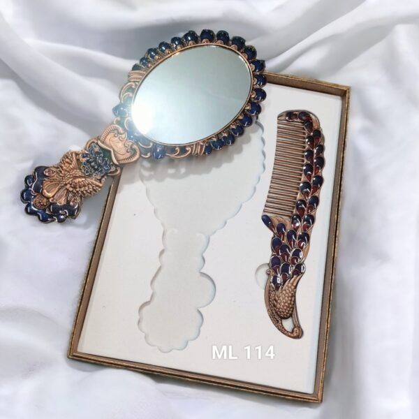 Large Metal Comb and Mirror Set 9 inches - Image 2