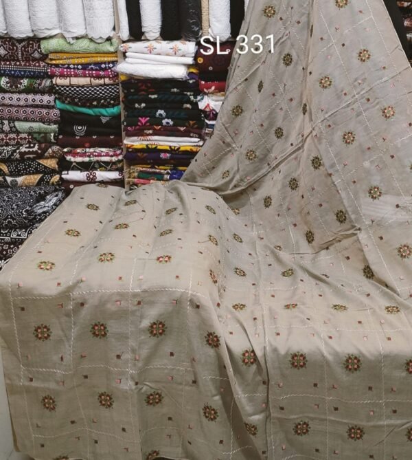 Swiss Lawn Cross Stitched Embroidered Shawl
