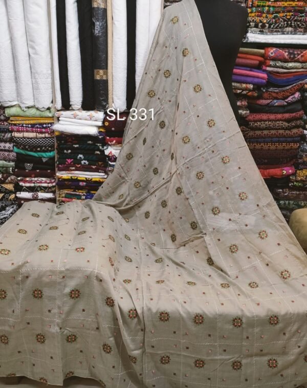 Swiss Lawn Cross Stitched Embroidered Shawl - Image 2
