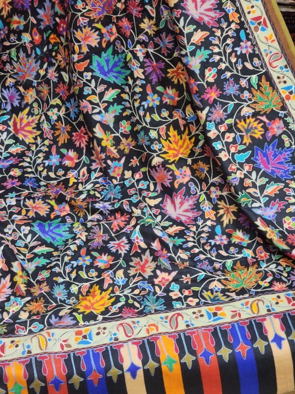 Pashmina Shawl Qalamkar Embroidery Kashmir Shawl Beautiful Gift 80*40 - Image 8