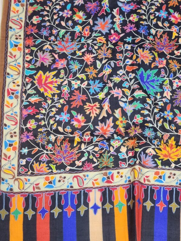 Pashmina Shawl Qalamkar Embroidery Kashmir Shawl Beautiful Gift 80*40 - Image 7