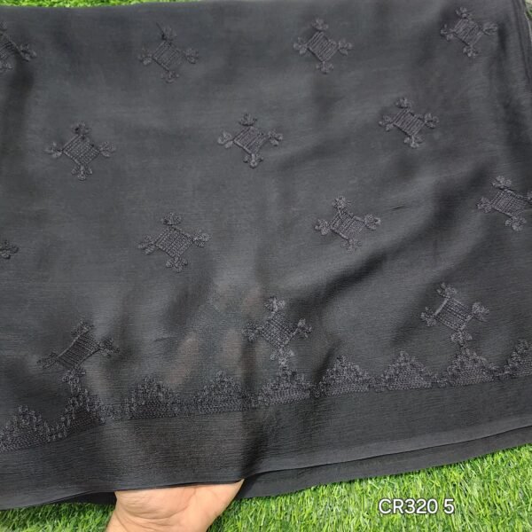 Crinkle Chiffon Embroidered Dupatta