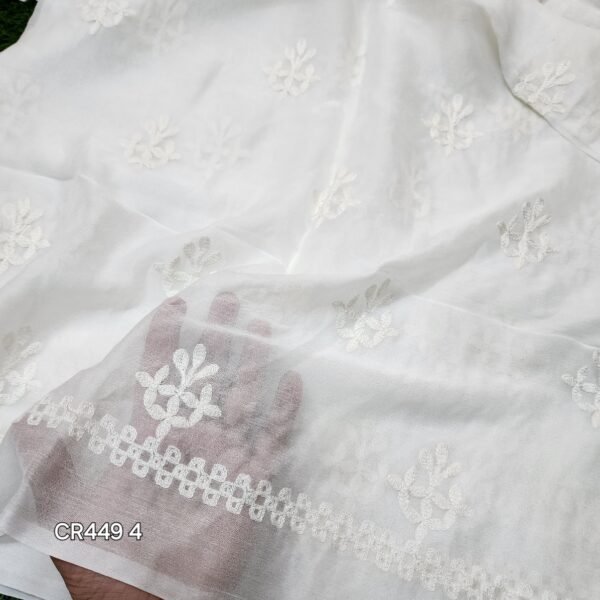 Crinkle Chiffon Embroidered Dupatta