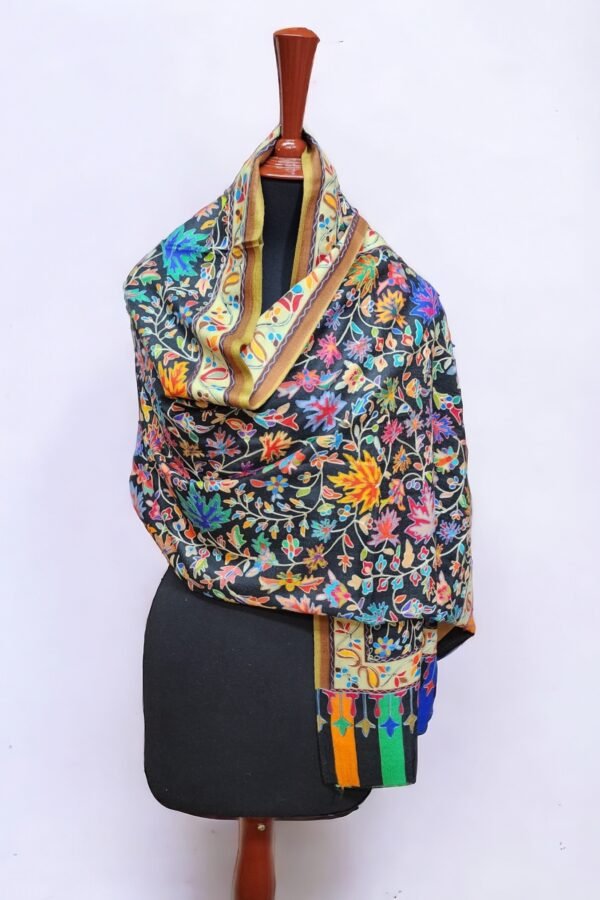 Pashmina Shawl Qalamkar Embroidery Kashmir Shawl Beautiful Gift 80*40 - Image 2