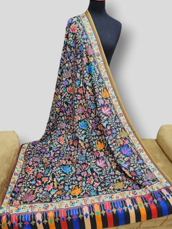 Pashmina Shawl Qalamkar Embroidery Kashmir Shawl Beautiful Gift 80*40 - Image 4