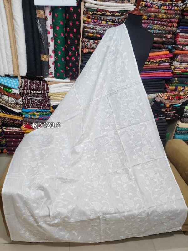 White Pure Lawn Embroidered Dupatta - Image 2