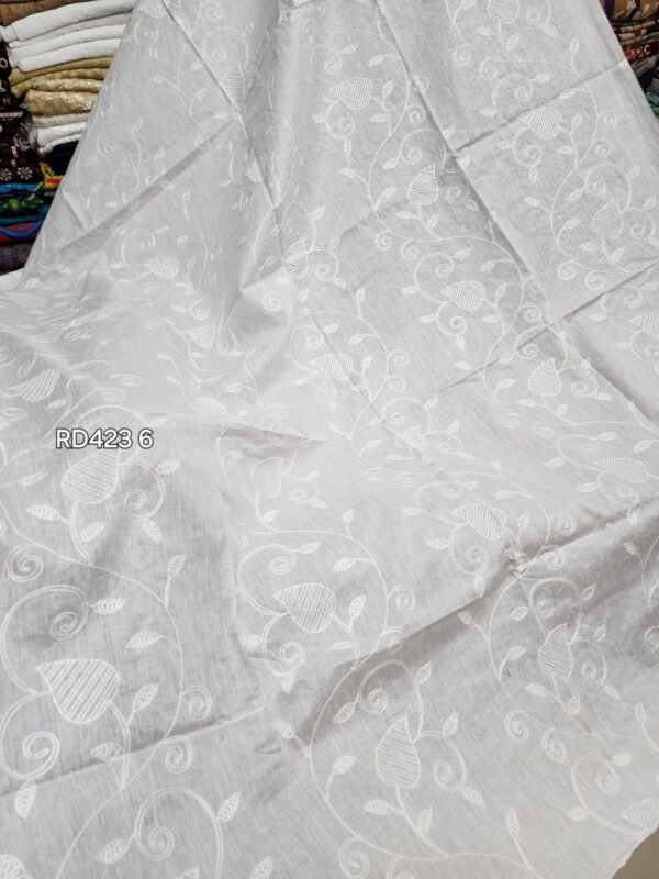 White Pure Lawn Embroidered Dupatta