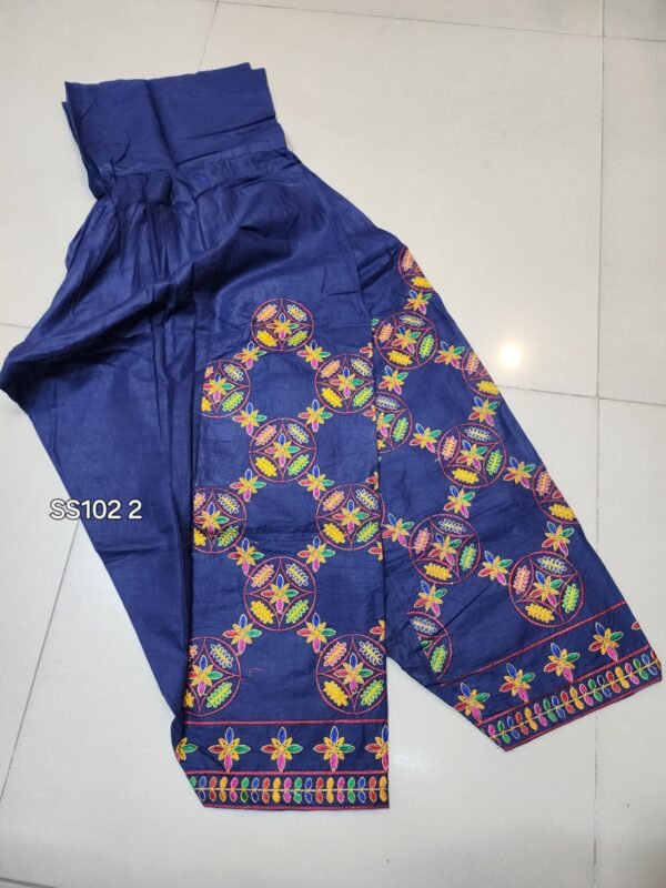 Stitched Cotton Patiala Style Embroidered Shalwar