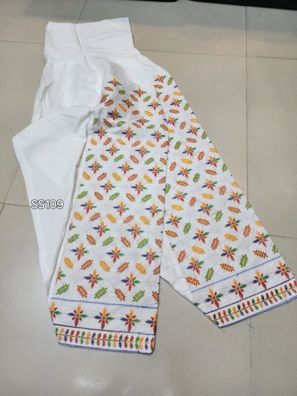 Stitched Cotton Patiala Style Embroidered Shalwar