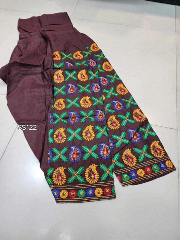 Stitched Cotton Patiala Style Embroidered Shalwar