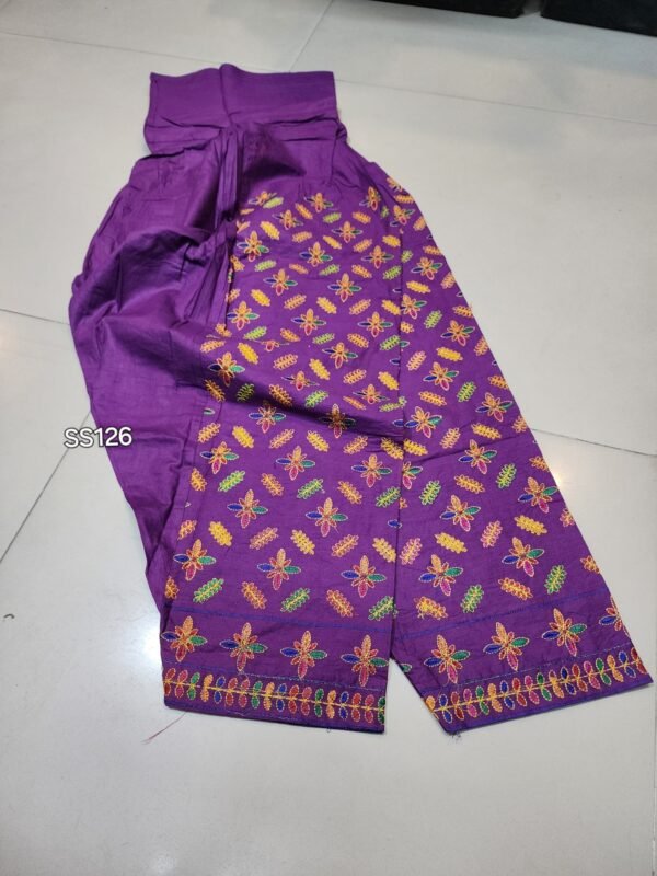 Stitched Cotton Patiala Style Embroidered Shalwar