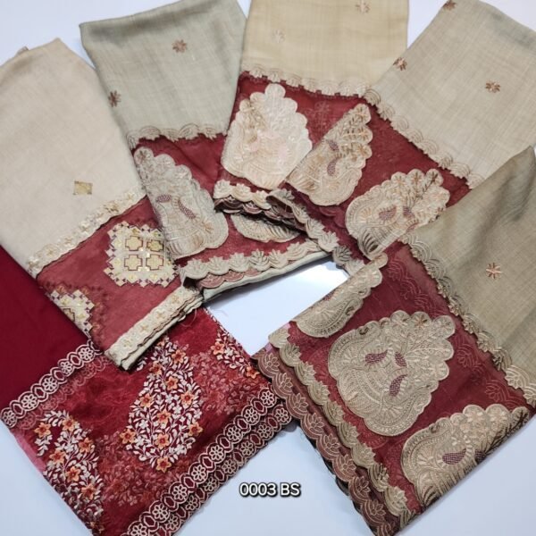 Pashmina Shawl Tissue Border Embroidered 2024 Design Beautiful Gift For Her - Image 2