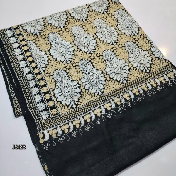 Paisley Embroidered Pashmina Full Size Shawl Beautiful Gift for Her 90*45 in - Image 3