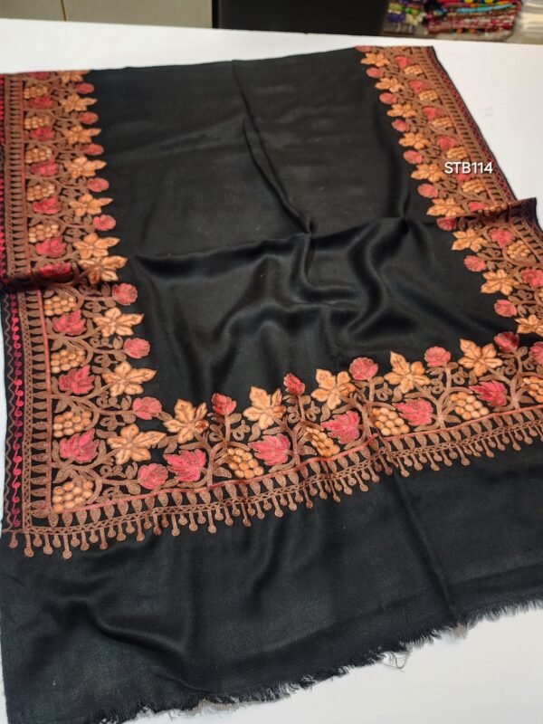 Pashmina Stole | Aari Border Embroidery 4 Side Border Perfect Gift - Image 2