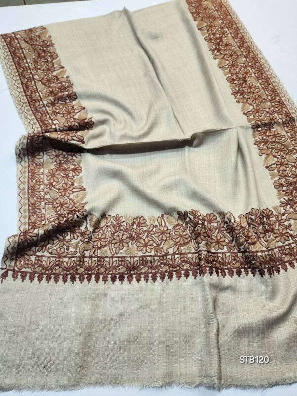 Pashmina Stole | Aari Border Embroidery 4 Side Border Perfect Gift - Image 2