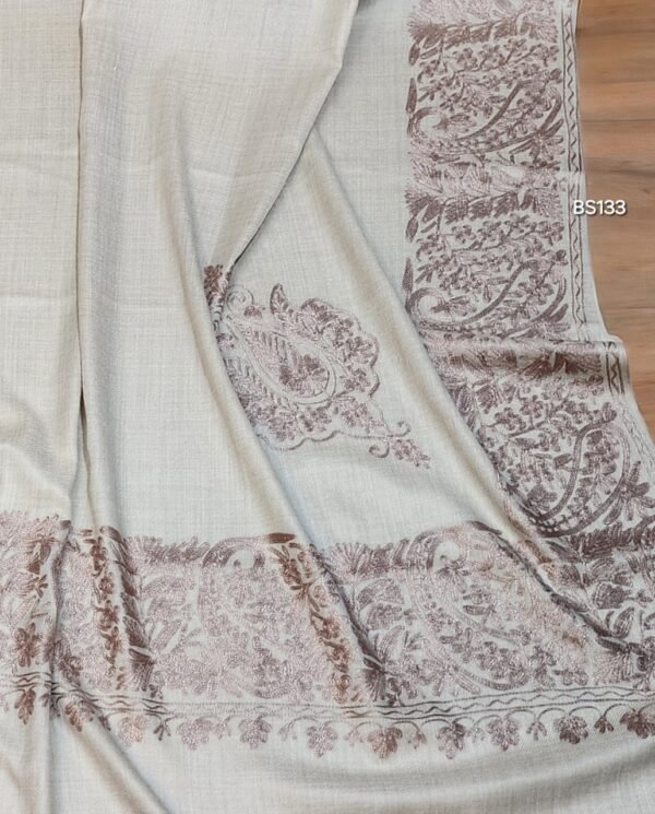 Kashmiri Shawl | Pure Pashmina Aari 4 Side Border Kashmiri Shawl Luxury Gift Item - Image 3