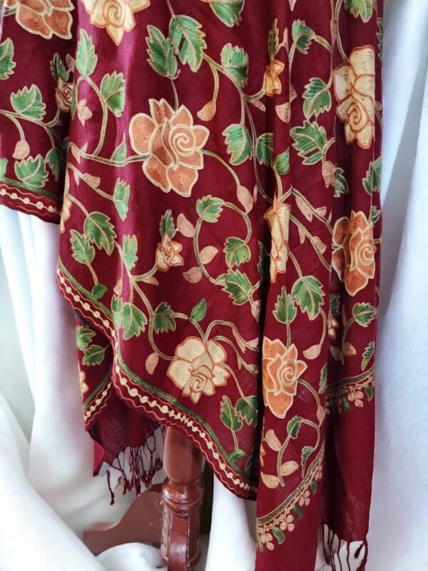 Pashmina Stole Full Embroidery Kashmiri Work in Sale Price perfect Gift 80x28 inches - Image 2