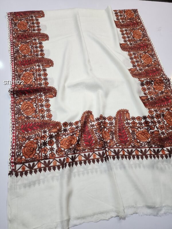 Pashmina Stole | Aari Border Embroidery 4 Side Border Perfect Gift - Image 2