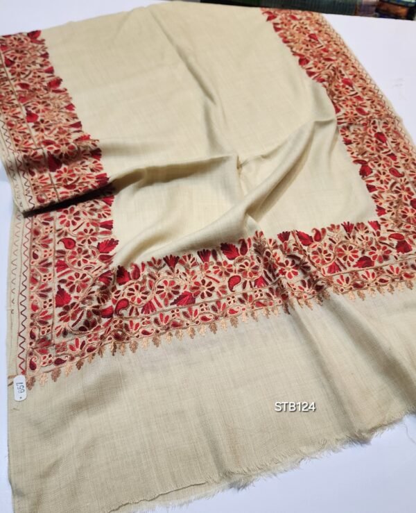 Pashmina Stole | Aari Border Embroidery 4 Side Border Perfect Gift - Image 2