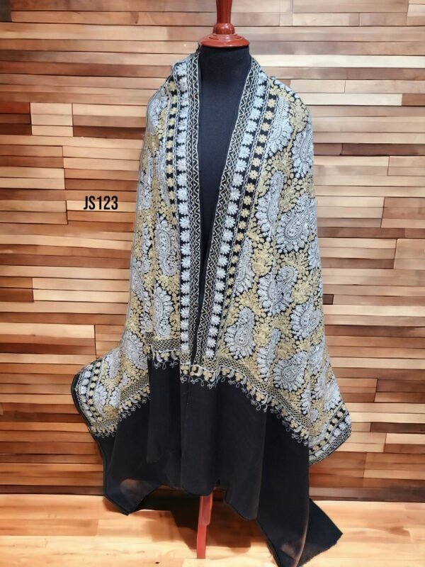 Paisley Embroidered Pashmina Full Size Shawl Beautiful Gift for Her 90*45 in - Image 4