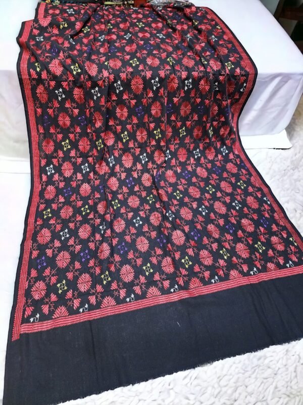 Phulkari Full Size Shawl | Handmade Khaddar Jaal Bagh Winter Shawl Perfect Gift - Image 4