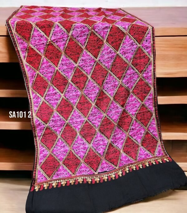 Pashmina Stole Full Embroidery Kashmiri Work in Sale Price perfect Gift 80x28 inches - Image 3