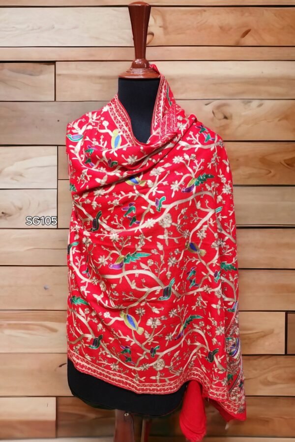 Shikargah Pashmina Stole Scarf Perfect Gift Full Embroidered - Image 2