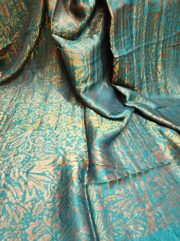 Moonlight Self Toosh Shawl Made in Kashmir Golden Moonlight Perfect Gift For Winters | Sea Green - Image 3