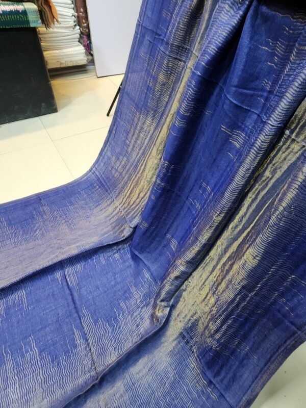 Moonlight Self Toosh Shawl Made in Kashmir Golden Moonlight Perfect Gift For Winters | Blue - Image 2