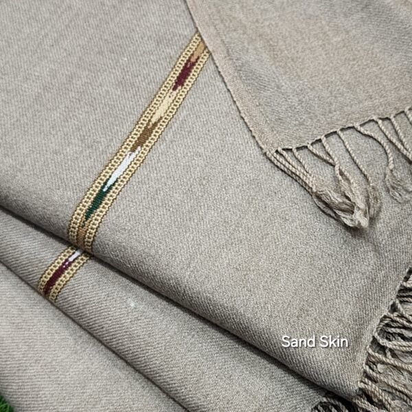 Gents Shawl | Pure and Fine and Soft Islampur Swat Khaddi Made Shawl Perfect Gift Sand Skin - Image 2