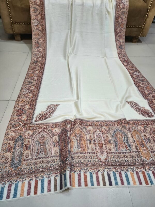 Kani Border Shawl Floral Design, New Arrival For Wedding Season Perfect Gift 80*40 inches - Image 3