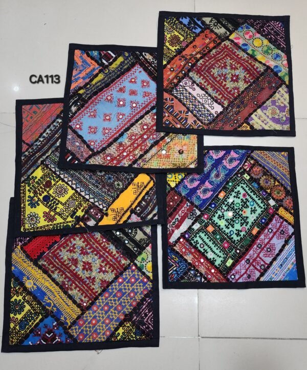 Sofa Cushion Covers | Set of 5 Covers Sindhi Embroidered