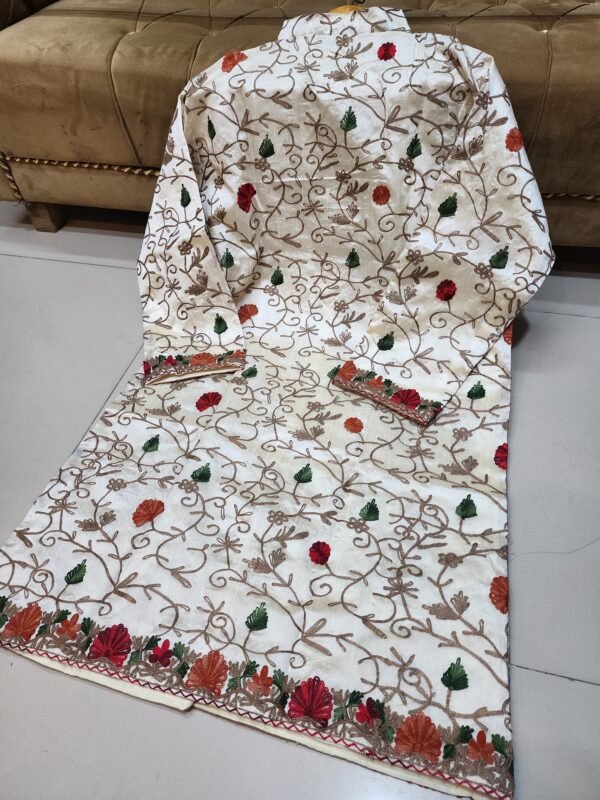 Coat | Kashmiri Embroidered Silk Coat Perfect Winter Wear Gift item Large - Image 2