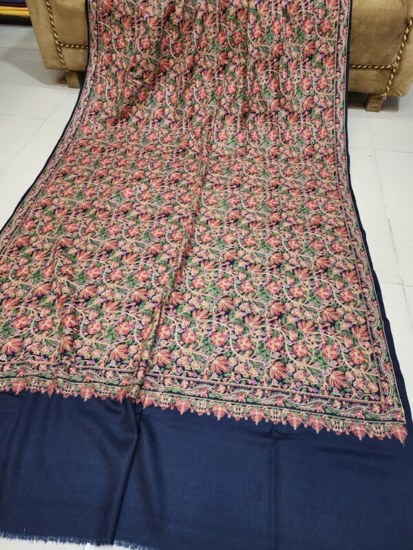 Gulabkar Pashmina Heavy Embroidered Shawl Papermache Embroidery Perfect for Gift - Image 3