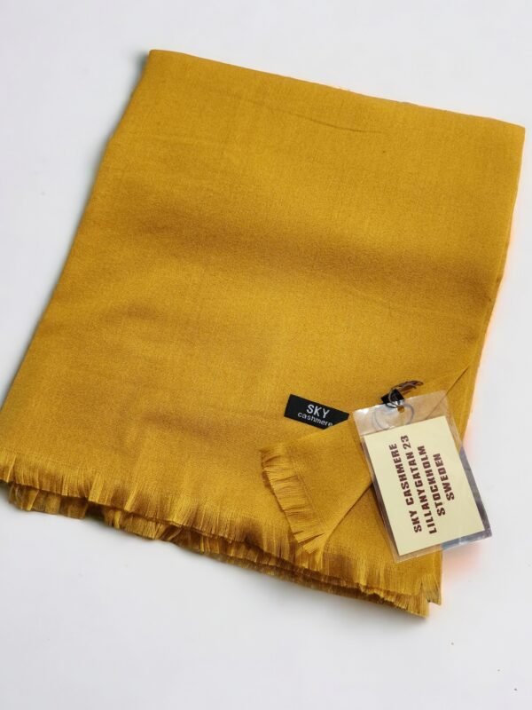 Sky Cashmere Plain Pashmina Full Size Shawl Perfect Soft Material for Winter | Mustard - Image 2