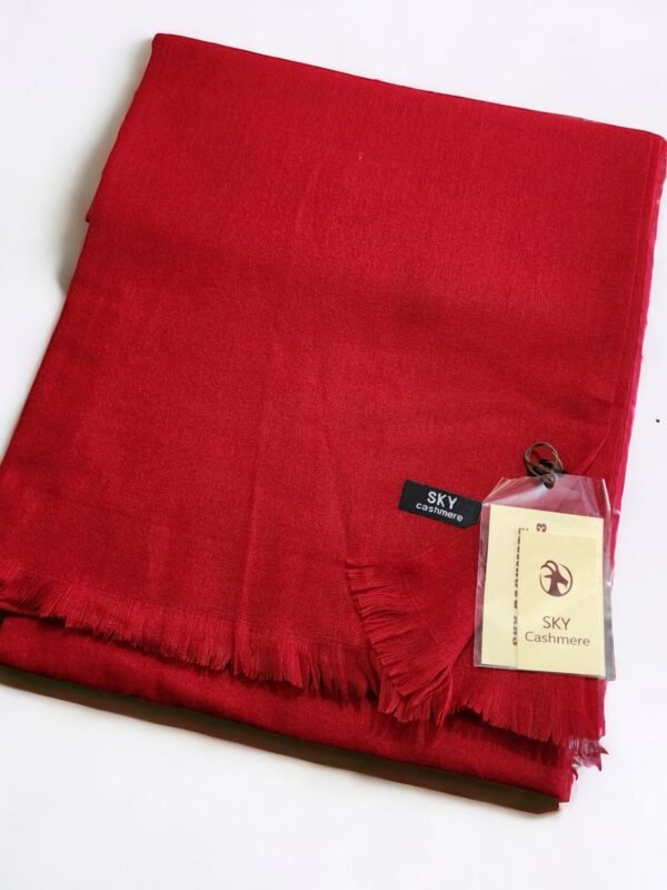 Sky Cashmere Plain Pashmina Full Size Shawl Perfect Soft Material for Winter | Maroon - Image 2