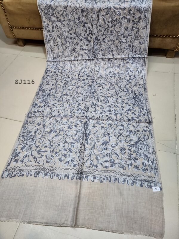 Pashmina Stole Full Embroidery Kashmiri Work in Sale Price perfect Gift 80x28 inches - Image 3
