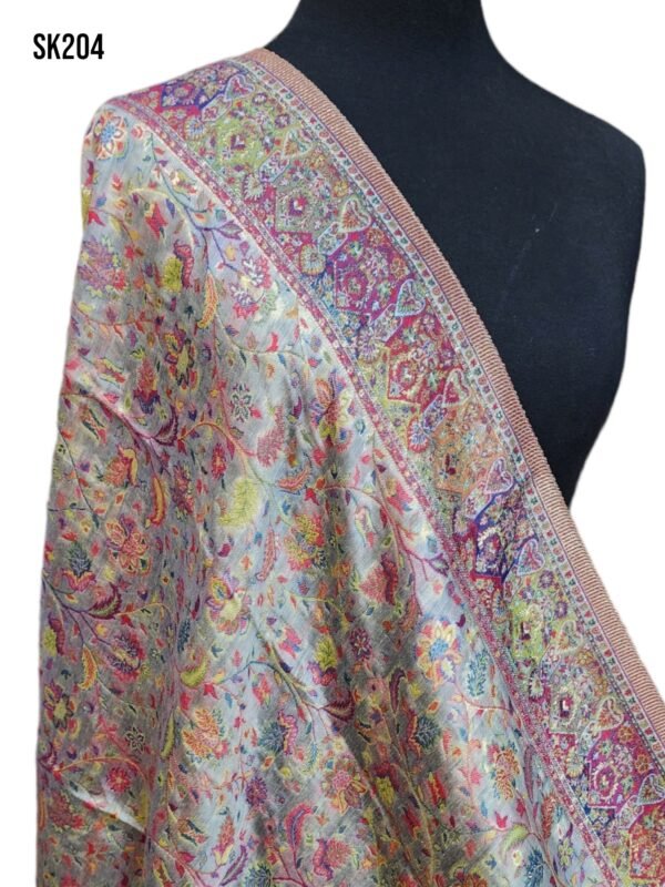 Kani Silk Floral Design Shawl, Wedding Wrap Perfect Gift - Image 5