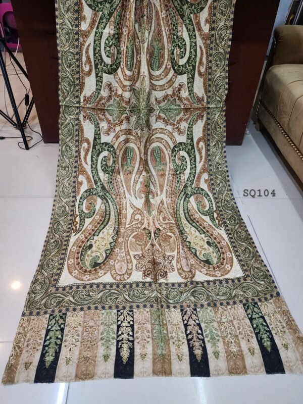 Qalamkar Stole | Toosh Pashmina Made in Kashmir Kalamkar Stole Perfect Gift 80*28 - Image 3