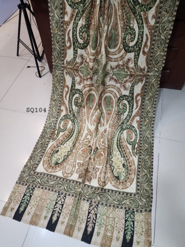 Qalamkar Stole | Toosh Pashmina Made in Kashmir Kalamkar Stole Perfect Gift 80*28 - Image 5