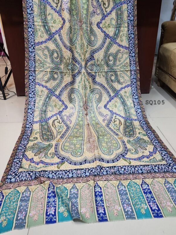 Qalamkar Stole | Toosh Pashmina Made in Kashmir Kalamkar Stole Perfect Gift 80*28 - Image 4